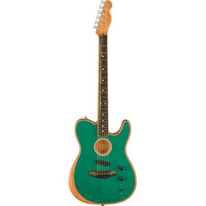 Fender American Acoustasonic Telecaster Aqua Teal CHB EB elektrisch-akoestische gitaar met deluxe gigbag