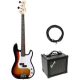 Fazley FPB118 Sunburst elektrische basgitaar + versterker + kabel