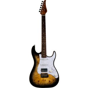 JET Guitars JS-450 Trans Brown Spalted Maple Top elektrische gitaar