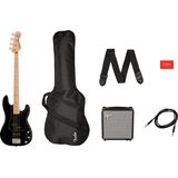 Squier Affinity Series Precision Bass PJ Pack MN Black starterset elektrische basgitaar