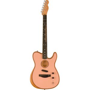 Fender American Acoustasonic Telecaster Shell Pink EB elektrisch-akoestische gitaar met deluxe gigbag