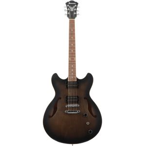 Ibanez AS53 Artcore Transparent Black Flat semi-akoestische gitaar