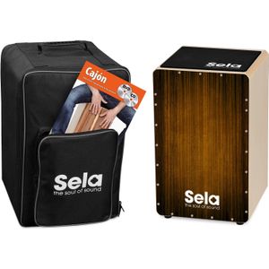 Sela SE 135 FR Varios Brown Cajon Set + sac à dos, pad et plus