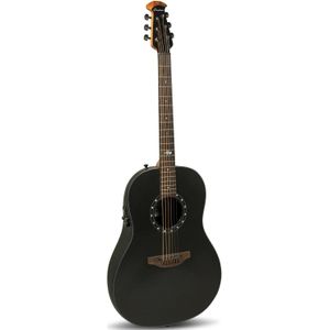 Ovation Pro Series Ultra 1516PBM-G Pitch Black elektrisch-akoestische gitaar met soft case