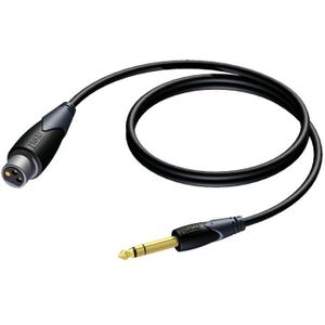 Procab CLA723 XLR (v) - 6,35mm Jack stereo (m) audiokabel - 1,5 meter