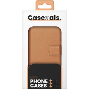 Caseuals Genuine Leather Wallet Bookcase Apple Iphone 13 - Bruin