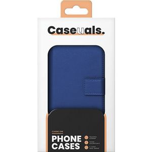 Caseuals 2-in-1 Leather Wallet Bookcase Met Magsafe Voor Apple Iphone 15 Pro Max Blauw