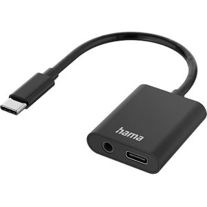 Hama 201534 2-in-1 Oplaadkabel Usb-c 3.5-mm Jack Zwart