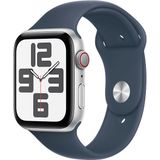 Apple Watch Se GPs + Cellular 44 Mm Zilver Aluminium Case/stormblauw Sport Band - S/m