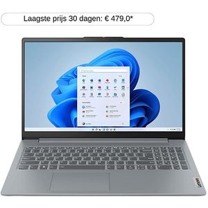 Lenovo - IdeaPad Slim 3 15AMN8 - Laptop - Grijs - 15.6 Inch Full HD - AMD Ryzen 5 7520U - 8 GB RAM - 512 GB SSD