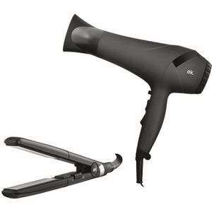 OK - Ohcb 225 Haarverzorgingsbundel - Zwart - 2200 Watt - Inclusief Stijltang