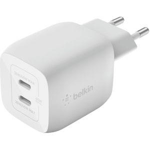 Belkin Boostcharge Pro 45 Watt Dual Usb-c Gan Charger Wit