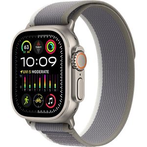 Apple Watch Ultra 2 GPs + Cellular 49 Mm Titanium Case/groen-grijze Trail Loop - S/m