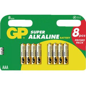 GP Super Alkaline 8x Aaa-batterijen