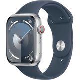 Apple Watch Series 9 Cellular 45 Mm Zilver Aluminium Case/stormblauw Sport Band - S/m