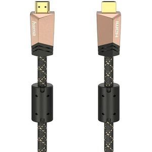 Hama Premium HDMI™-kabel Met Ethernet Conn. - Conn. Ferriet Metaal 0,75 M