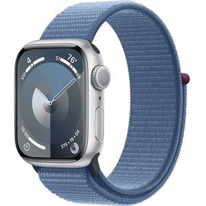 Apple Watch Series 9 GPs 45 Mm Zilver Aluminium Case/winterblauw Sport Loop