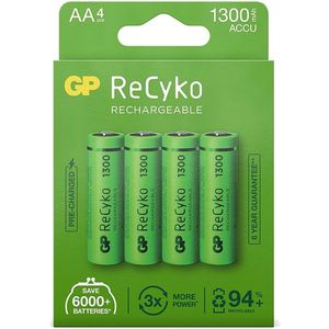 AA Batterij GP NiMH 1300 MAh ReCyko 1.2V 4 Stuks