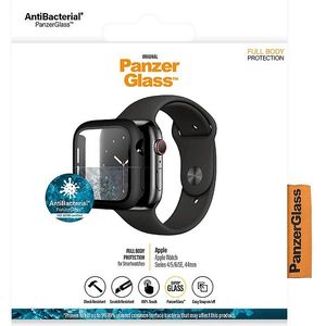 Panzerglass Antibacteriële Zwarte Full Body Screenprotector Apple Watch Series 4/5/6/se 44 Mm