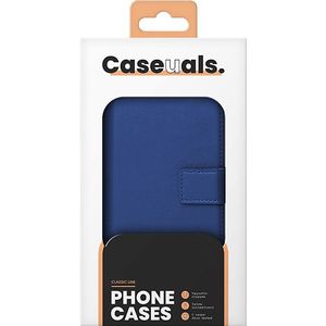 Caseuals Genuine Leather Wallet Bookcase Apple Iphone 13 - Blauw