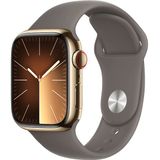 Apple Watch Series 9 Cellular 41 Mm Goud Roestvrijstalen Case/klei Sport Band - M/l