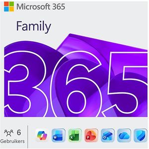 Microsoft 365 Family - Jaarabonnement - Download - Tot 6 TB Cloudopslag - Voor 1 tot 6 Personen