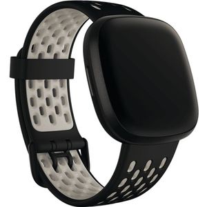 Fitbit Versa 3/sense Sportbandje Zwart/ivoorwit Large