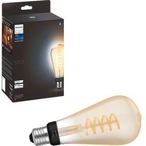 Philips Hue Filament Lichtbron E27 Edison lamp ST72 - warm tot koelwit licht - groot - 1-pack - Bluetooth