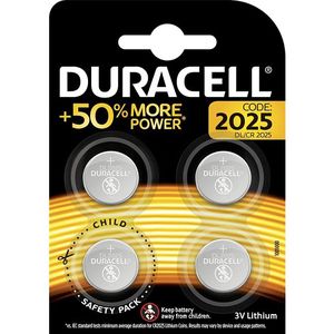 Duracell Lithium CR2025 knoopcelbatterij - 4 stuks