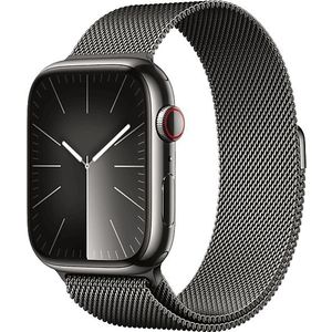 Apple Watch Series 9 Cellular 45 Mm Grafiet Roestvrijstalen Case/grafiet Milanese Loop