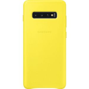 Samsung Galaxy S10 Plus Leather Cover Geel