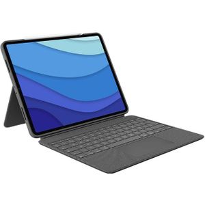 Logitech Combo Touch iPad Pro 12.9 inch (2022/2021/2020) Toetsenbord Hoes QWERTY Grijs