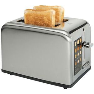 Bourgini - Digital Toaster - Broodrooster met touchscreen digital display - 6 warmteniveaus - 2 extra brede broodsleuven