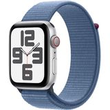 Apple Watch Se GPs + Cellular 44 Mm Zilver Aluminium Case/winterblauw Sport Loop