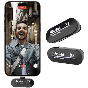 Rollei - Hear:me Mobile X2 - Draadloos Microfoonsysteem - Zwart - 2.4 GHz Digitaal