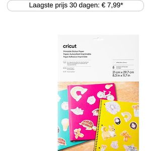 Cricut Printbaar Stickerpapier - A4 - Wit (8 vellen)