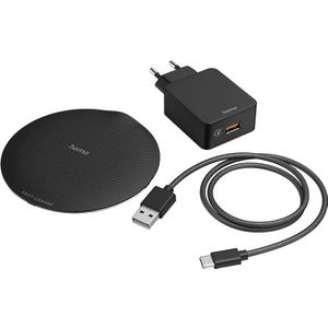 Hama 201687 Wireless Charger-set Fc15 Metal 15w Zwart