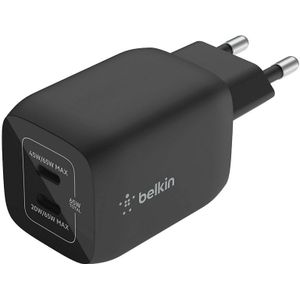 Belkin Boost-Up Charge Pro Adapter - 2-Poorts USB-C - 65W - Zwart