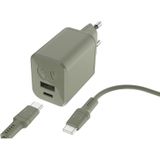 Fresh 'n Rebel Mini Charger Usb-c 45w + Usb-c-kabel - Groen