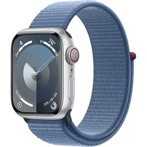 Apple Watch Series 9 Cellular 41 Mm Zilver Aluminium Case/winterblauw Sport Loop