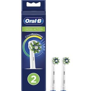 Oral-b Crossaction Opzetborstel Wit Met Cleanmaximiser (2 Stuks)