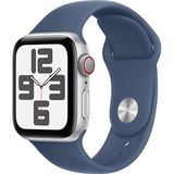 Apple Watch Se GPs + Cellular 40mm Denim Sport Band M/l Smartwatch Silver Aluminium