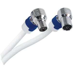 Hirschmann FEKAB 5/1.5 Coaxkabel Fekab Coax Male (iec) - Coax Female (iec) 1.50 M Wit / Blauw