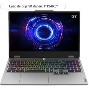 Lenovo - LOQ 15IRX10 - Gaming-laptop - Grijs - 15.6 Inch - Intel Core i7-13700HX - 16 GB - 1 TB - GeForce RTX 5060