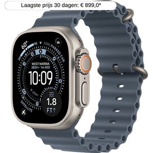 Apple - Watch Ultra 3 - Smartwatch - Natural Titanium Case - 49mm - Anchor Blue Ocean Band