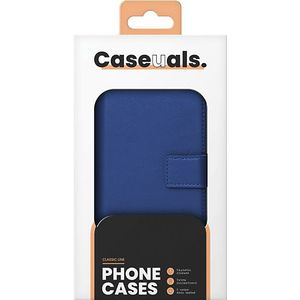 Caseuals 2-in-1 Leather Wallet Bookcase Met Magsafe Voor Apple Iphone 15 Plus Blauw