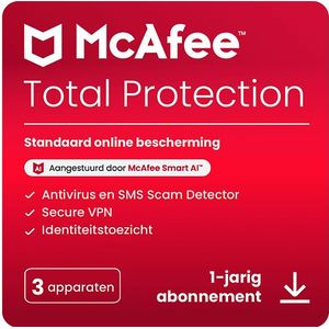 McAfee - Total Protection - Digitale Download - 3 Apparaten - 1 Jaar