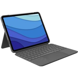 Logitech Combo Touch Apple iPad Pro 11 inch (2022/2021/2020) Toetsenbord Hoes QWERTY Grijs