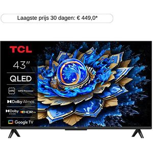 TCL - 43T69C - QLED Google TV - 43 inch - Brushed Metallic - 4K Ultra HD