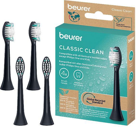 Beurer - SC Classic Clean - Tandenborstelkoppen - 4 Stuks - Dureté Gemiddeld